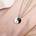 2 Piece Best Friend Friendship Enamel Puzzle Tai Chi Ying and Yang Pendant Necklace Set for Couple