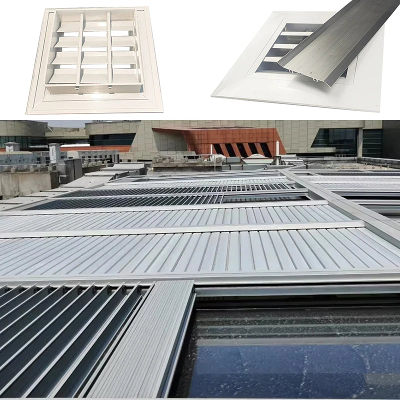 Customized Aluminum Alloy Louvre Shade Frame Suitable for External Facade Shading and Outdoor Wall Ventilation Louvre System