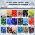 Miyuki Round Rocailles 8/0 Beads 3 mm [16 Color Transparent  Glazed  Luster ]10g Pack