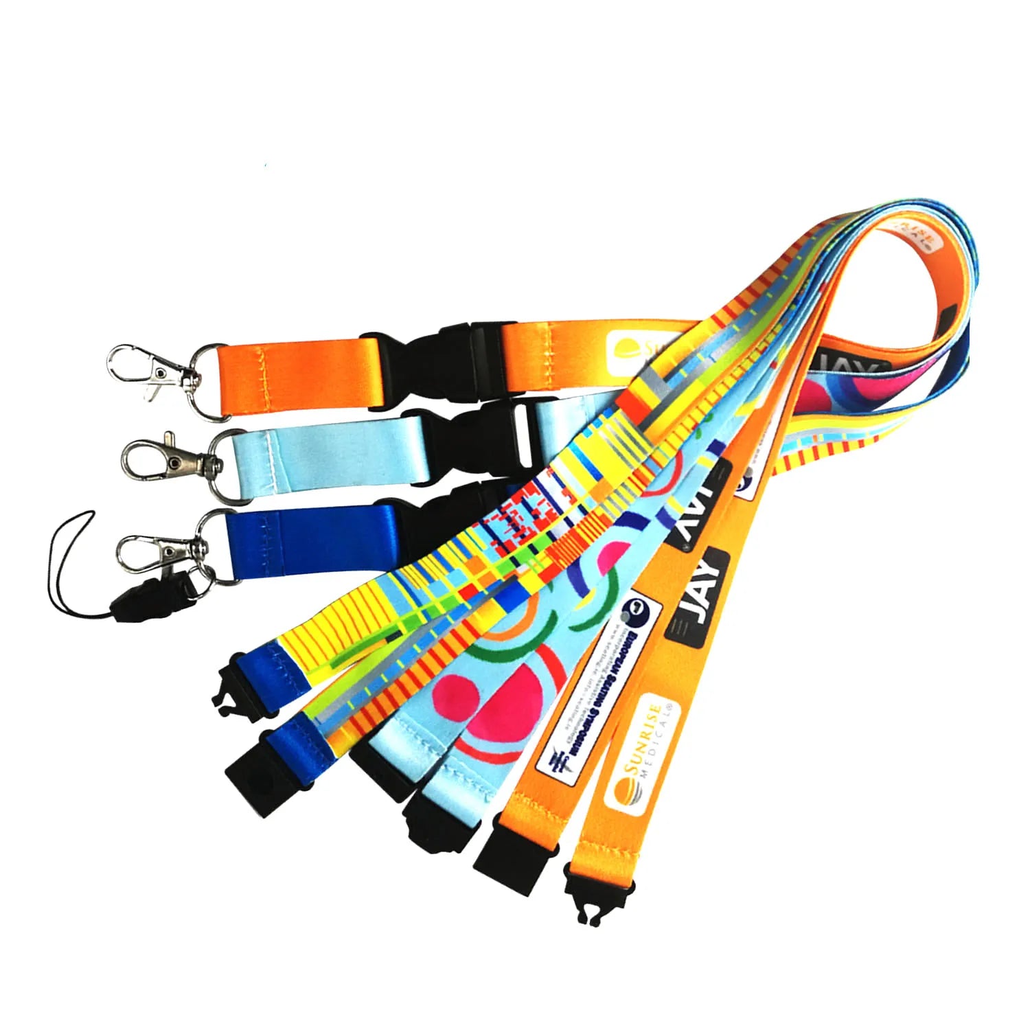 Wholesale Wrist Strap Sublimation Wristlet Bulk Designer Cute Cartoon Anime Keychain Polyester Short Lanyards with logo Custom