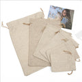 Jute Cotton Canvas Drawstring Bag 10*18cm Customizable Gift Wrapping Pouch with Silk Screen Printing and Custom Logo