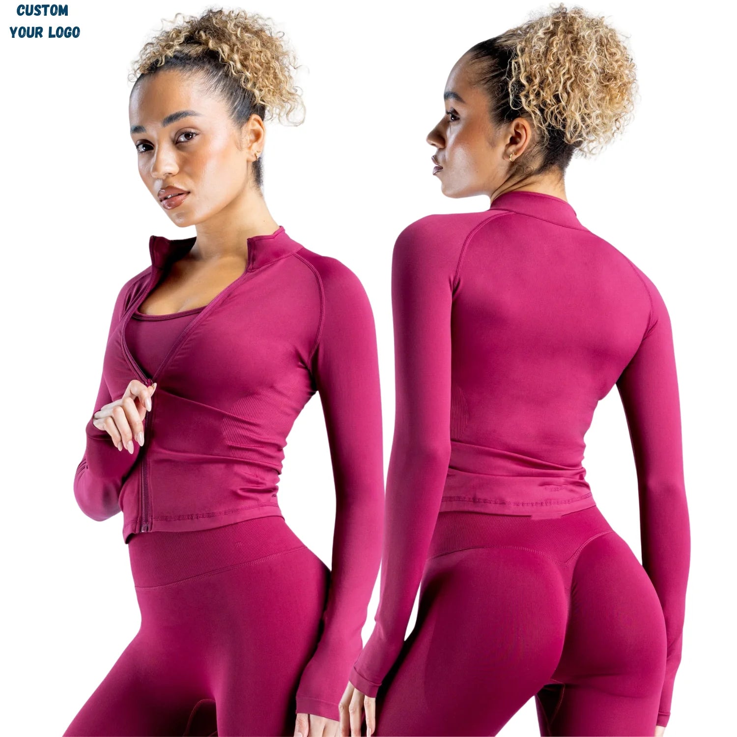 Seamless Zip-Up Jacket for Women Activewear for Gym Yoga Fitness Fitted Sports Jacket Comfortable Breathable
