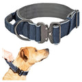 Heavy Duty Adjustable Nylon Dog Collar Outdoor Training with Alloy Buckle Handle Solid Pattern Personalized Ribbons Decoration