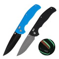 Glow Dark Titanium Pocket Knife for Outdoor Survival Camping Hunting Nylon Handle Push Button Blade Change Fluorescent Light Bar