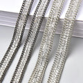 8mm Hot Fix Crystal Trim Long Strip Metal Chain Rhinestone Tape Ribbon for Dress Wedding Clothes Decoration Accessories