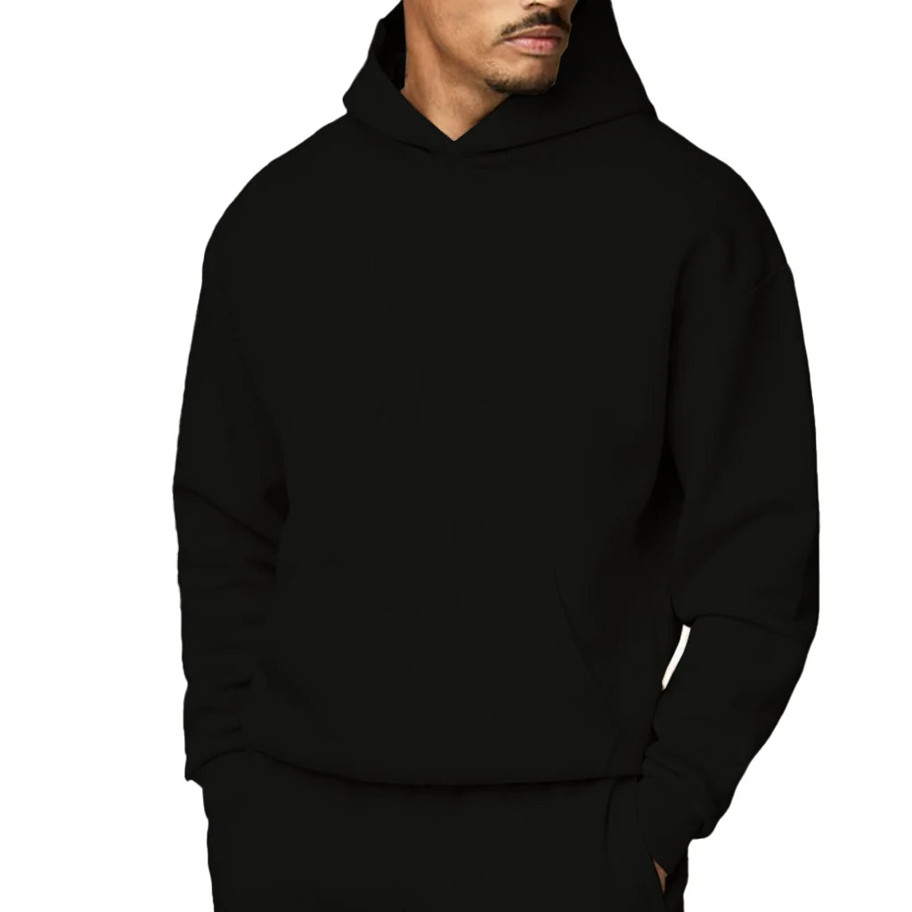 High Quality Heavyweight 100% Cotton Jogging Hoodie Solid Color Pullover Fleece Sweater Custom Logo Men's Hoodies Sweatshirts