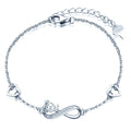 Wholesale Good Quality Infinity Rose Combine 925 Silver Diamond Setting Bracelet