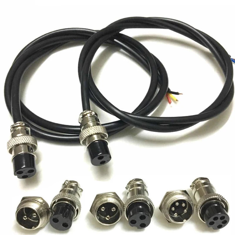 GX16 Aviation Plug Socket Connector 2P 3P 5P Pin Electric Scooter EBike Charging Charger Plug Cable G16 Male & Female Wire Panel