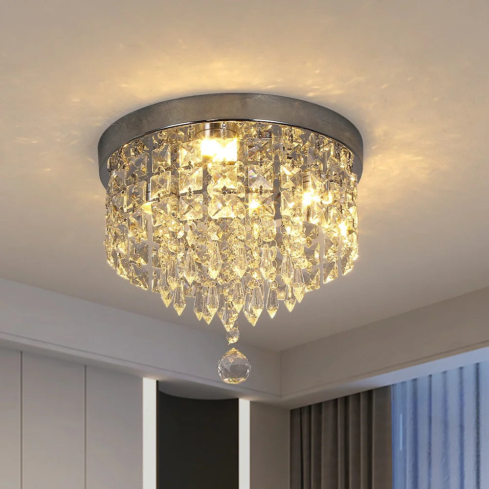 Factory Stainless Steel Round Flush Mount Led Fixture Ceiling Light for Bedroom Living Room