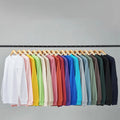 SHINBEN 260GSM Heavyweight Pocket Pure Cotton Long-sleeved Solid Color Casual Top With Threaded Cuffs