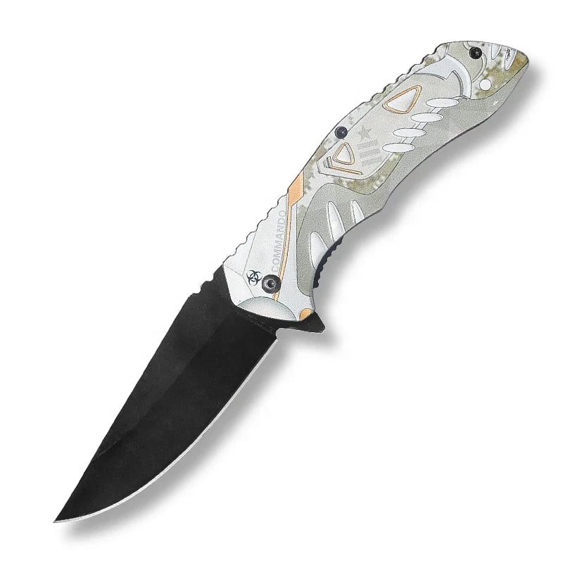 Hot Sale Black Folding Knife with Stainless Blade Aluminum 3D Handle for Outdoor Camping Gear DIY Safety Kits OEM Customizable