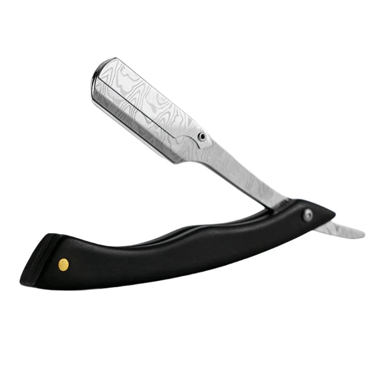 Wooden Trimmer Manual Shaver Professional Straight Edge Stainless Steel sharp Barber razor Folding Shaving Blade Shave Beard Cut