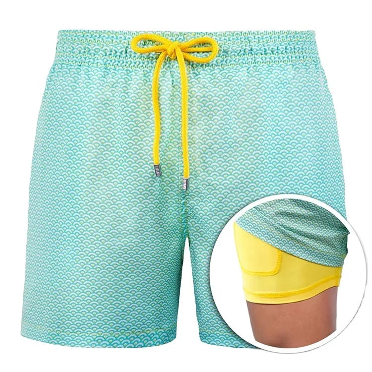 OEM Manufacturer Custom Swim Trunks Polyester Summer Swimwear Beachwear Mens Swim Shorts Beach Board Shorts