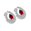 Fast Shipping S925 Silver Jewelry Elegant Earrings Pear Shape Lab Grown Gemstones Ruby Earring for Parties Gifts MegaBDM