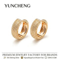 Yuncheng 18K Gold Plated Trendy 10MM Hoop Earrings with Multi Small Dot Beads 925 Silver Fine Jewelry for Women Perfect Gift