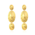 Wholesale Temperament Silver Gold Plated Texture Earrings Exaggerated Long Oval Pendant Earrings for Women Girls