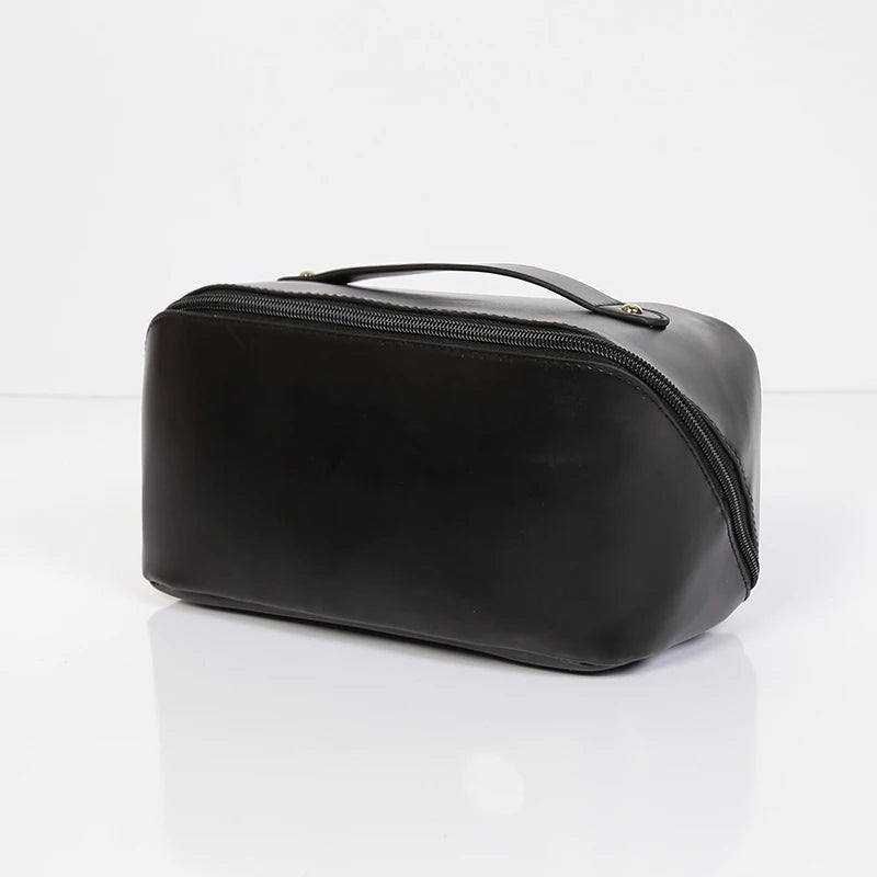 Makeup Bag Black Portable Women PU Leather Toiletry Pouch Skincare Travel Make up Bag Custom Organizer Brush Cosmetic Bag Cases
