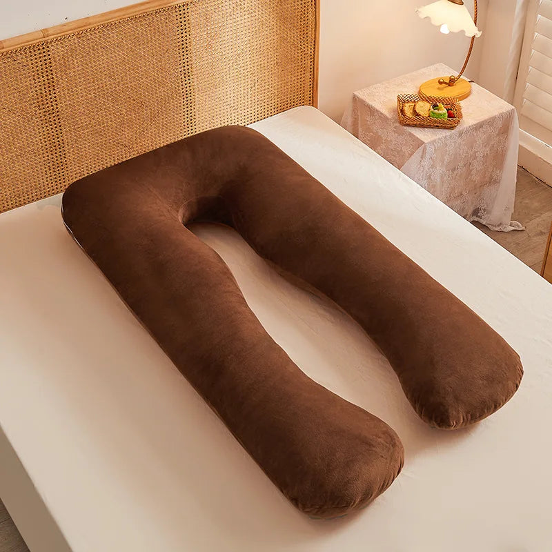 Fast Delivery Soft Maternity U-Shape Full Body Pillow with Washable Velvet Cover for Pregnant Women Factory Price