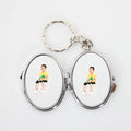 Sublimation Blank Pocket Makeup Cosmetic Mirror with Key Chain Metal Frame for Birthday/Christmas/Gift for Mom/School/Bag Use