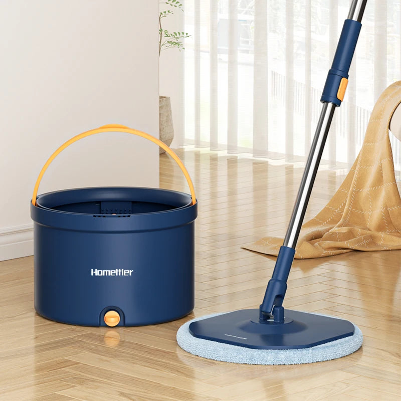 Homettler New Rotating Floor Cleaner Mop Microfiber Flat Floor Cleaning Scratch Bucket Mop Clean and Dirty Separation