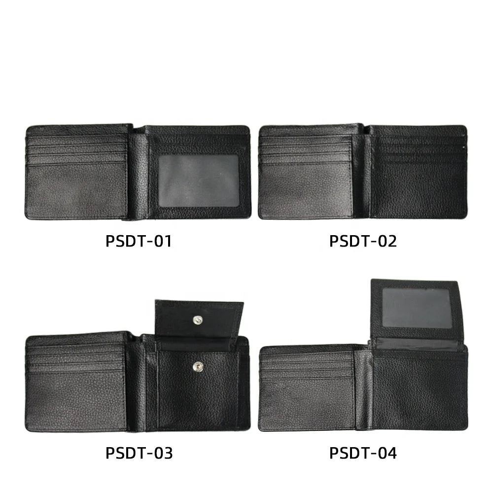 Prosub Sublimate Purse Blanks Bi-Fold Mens Pu Leather Flip up Personalized Custom Print Sublimation Blank Wallets