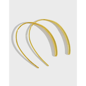 INS Hot Sale 925 Sterling Silver Big Earrings 18k Gold Plated U-shaped Hoop Earrings Fashion Jewelry
