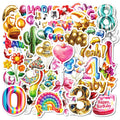 50Pcs 3D Birthday Party Balloons Graffiti Stickers for Wall Table Decor Airballoon Gift Sticker