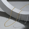 FUAMAY Silver 925 18k Gold Plated Basic Chains Paperclip Chains Necklace