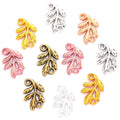 100pcs/bag Double Hole Small Leaves Charms for Necklace Pendant Bracelet DIY Jewelry Making Handmade Crafts 10*14.5mm Q388