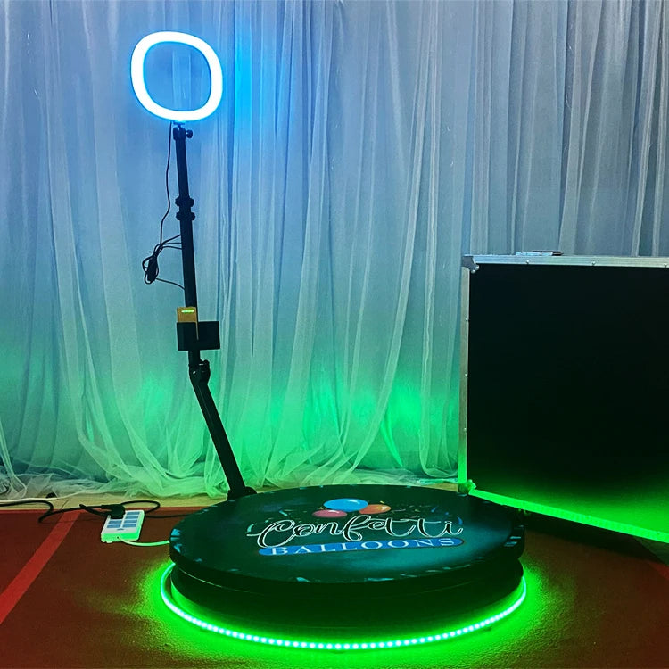 Party Supplier 360 Degree Photo Booth Spin Machine 80Cm Rotating Glass Accessories iPad for Videography Premium Photobooth for