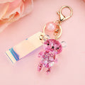 Acrylic Clear Keychains Crystal Bear Creative Pendant Resin Keychain Liquid Pig Key Chain