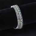 5MM 7.5IN 11.2g 925 Sterling Silver Women Classic Rhodium Plated Lab Grwon Green Spinel Tennis Bracelet for Daily Wear