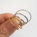Fashion Chic Women Korean Gold Plated Stainless Steel Zircon Beads Cocktail Ring Pretty Thin 1mm Thick