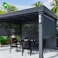 YISITE Electric Outdoor Roller Blinds Automatic Zip Track Motorized Sunscreen Fabric French Style Slats for Window Application