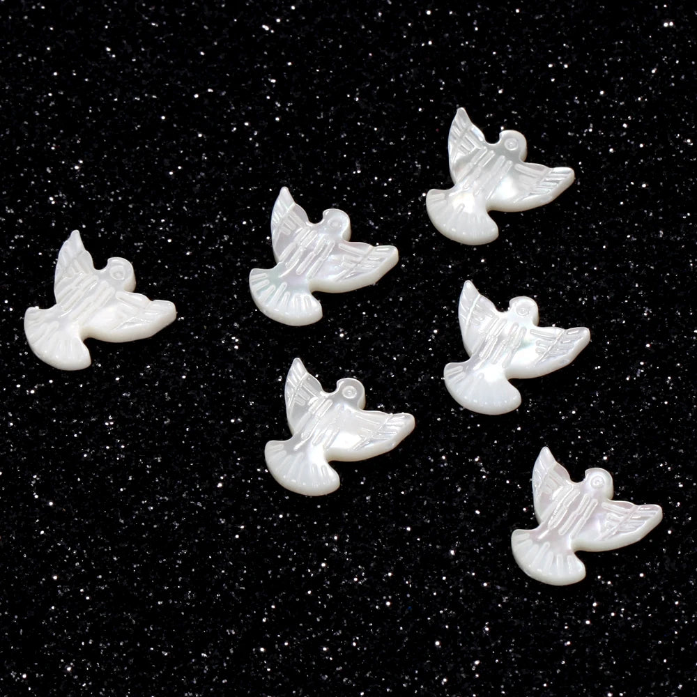 AsVrai U 13x14mm Natural Pigeon Shaped Seashell  Loose Spacer Beads Beach DIY for Jewelry Making Sea Shells Bracelet