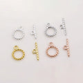 925 Sterling Silver Toggle Clasps Gold Plated Flower Shaped OT Clasp Rope Clasp for Bracelet Necklace Making