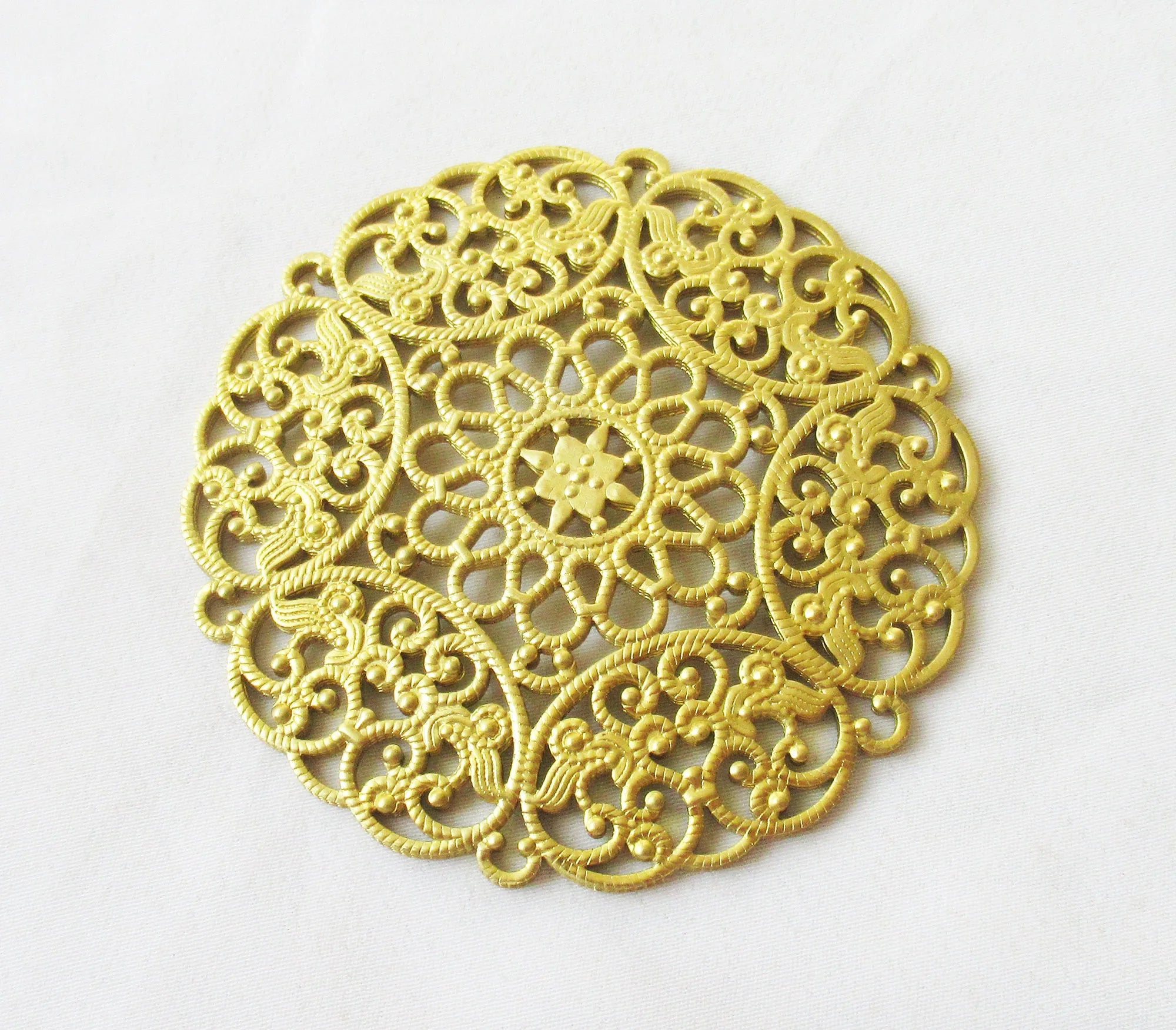 Brass Filigree 69mm Stamping Findings Decorative DIY Crafts for Fashion Design
