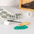 1SET Reusable Capsules With Foil Seals Filling Tool Filter Papers Compatible With Nespresso OriginalLine