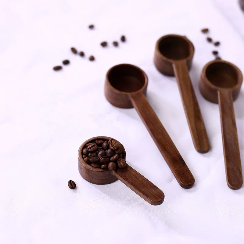 8g 15ml 10g Black Walnut Wooden Scoop Wooden Coffee Ground Spoon Measuring Coffee Bean Coffee Spoons Measuring Scoop for Beans