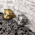 Hot Sale Hip Hop Stainless Steel Ring Jewelry 18K Gold Plated Rings Jewelry Rock Animal Leopard Head Punk Man's Ring MRD012