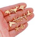 Stainless Steel Ocean Series Fishtail Dolphin Whale Devil Fish Tropical Fish DIY Bracelet Necklace Jewelry Charms