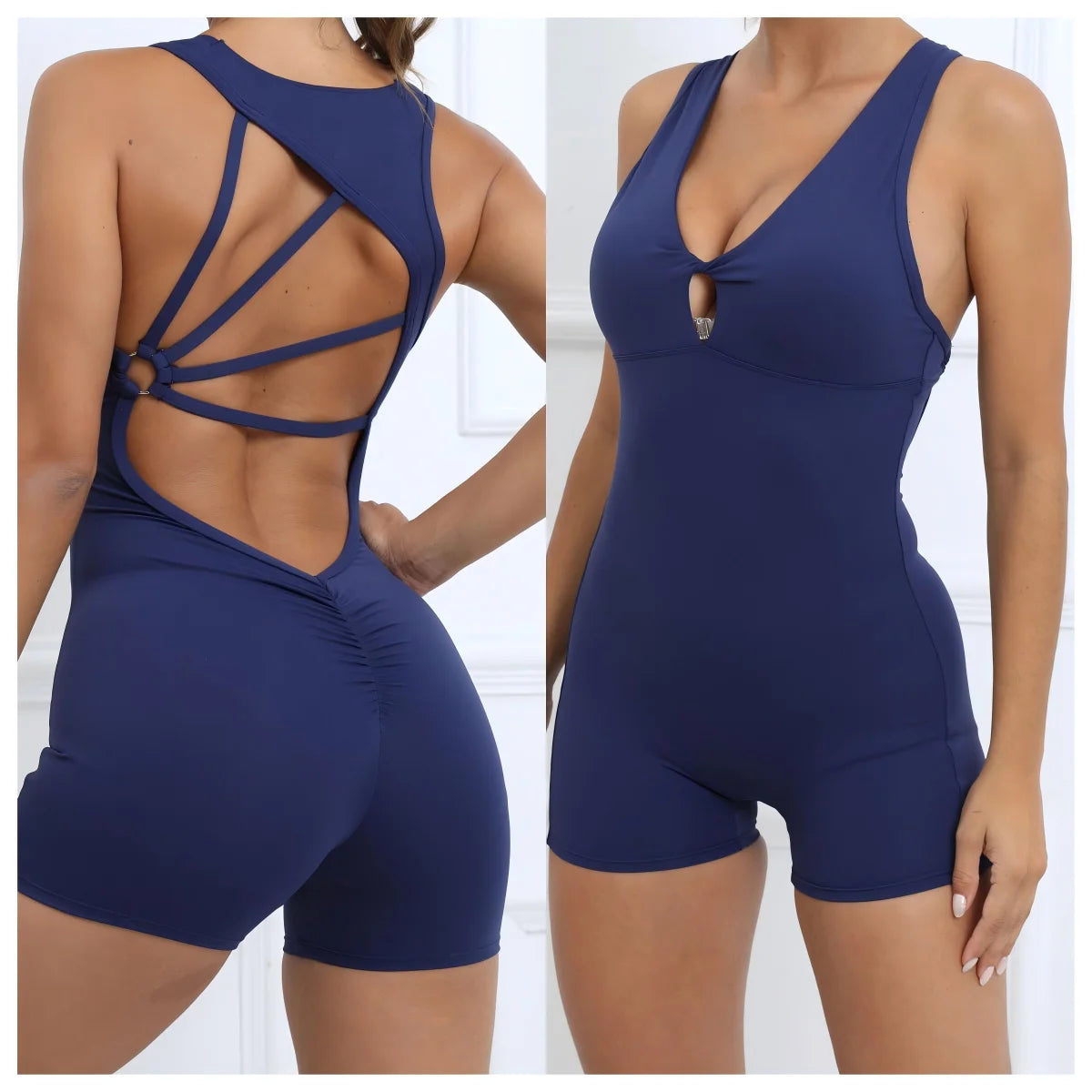 Custom Peach  One-piece Shorts for Women  Sleeveless Training Bodysuit OEM Breathable Training Jumpsuit &bodysuit