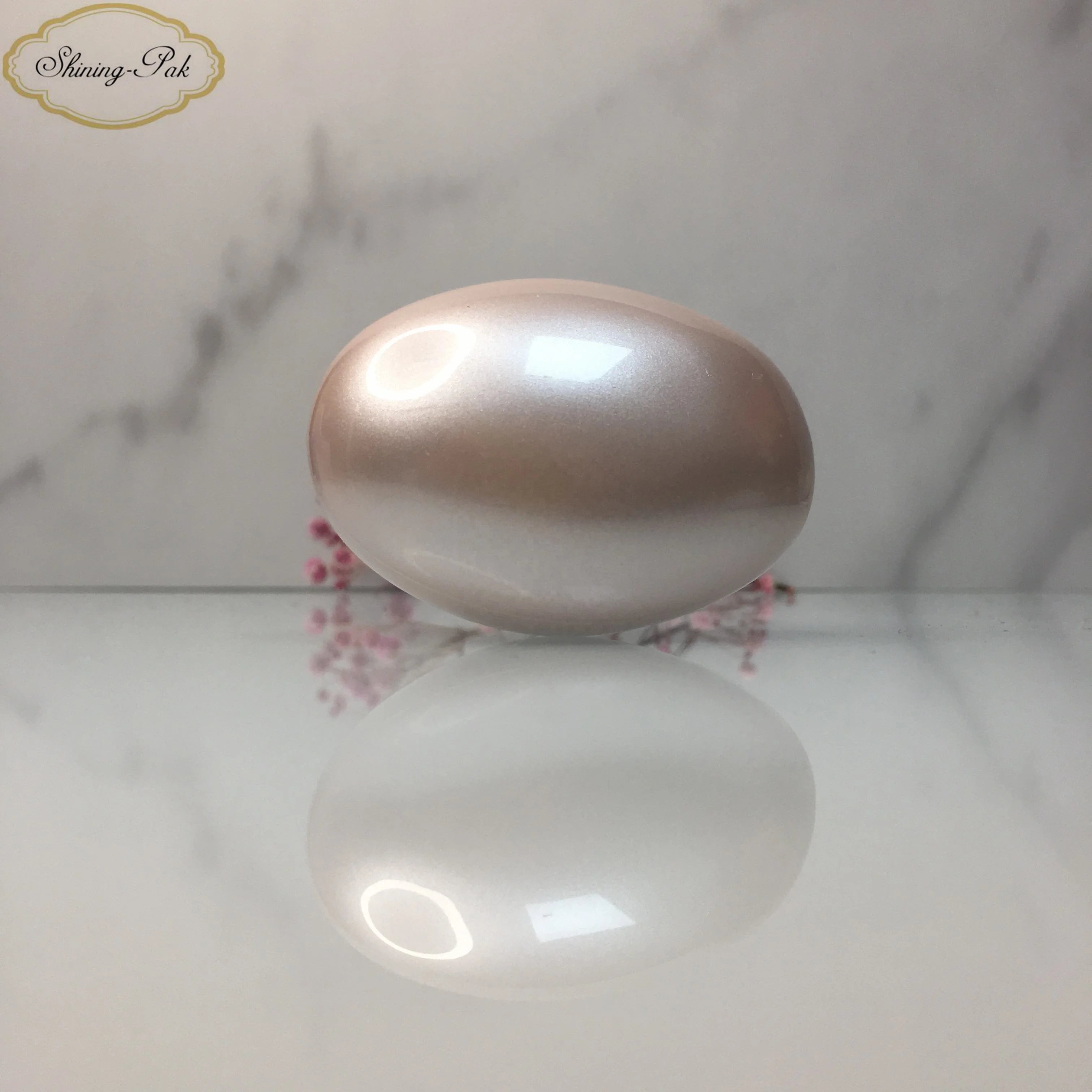 Custom Luxury 15mm Plastic Smart Oval Egg-Shape Pearl Perfume Bottle Cap Smart Lids for Luxury Cosmetic Packaging