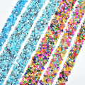 Fashion Colorful Turquoise Gemstone Trim Hot Fix Rhinestone Tape Applique Ribbon for Wedding Cake Clothes Decoration Accessories