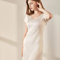 Best Price Simple Design Comfortable Silk Dress Casual Homewear Knitted T-Shirt Dress for Women