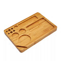 JUNJI Natural Bamboo Serving Tray for Smoke Wood Stash Box With Tray