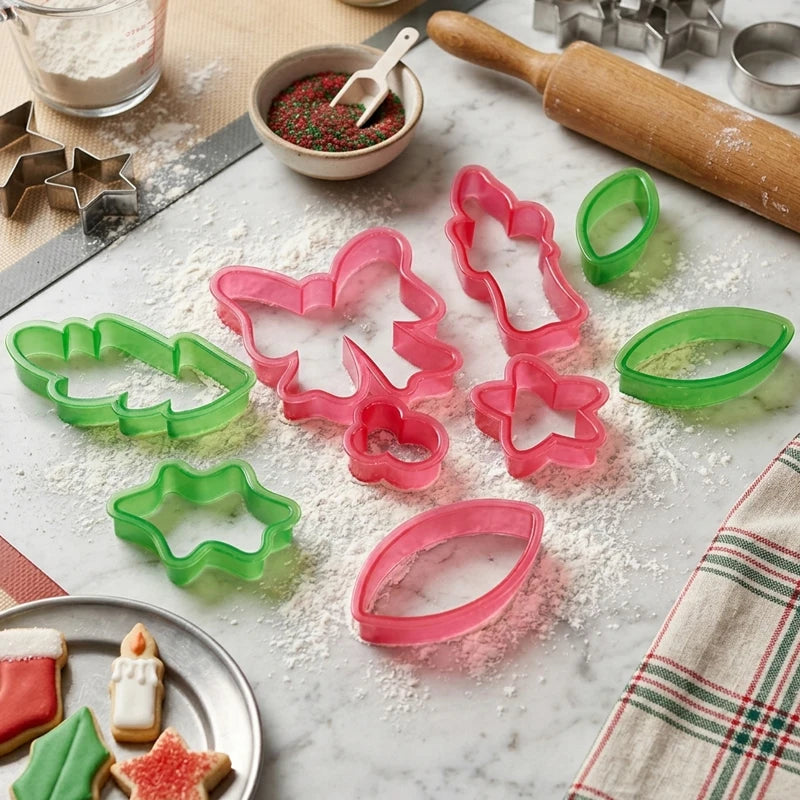 Christmas Wreath Platter Biscuits Clay Fondant Cookie Cutter Cookie Decorating and Royal Icing for Holiday Baking