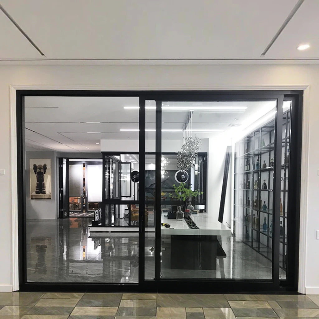 Custom Made Aluminum & Glass Patio Sliding Doors Hurricane Impact Strong Wind Proof Stainless Steel Standard