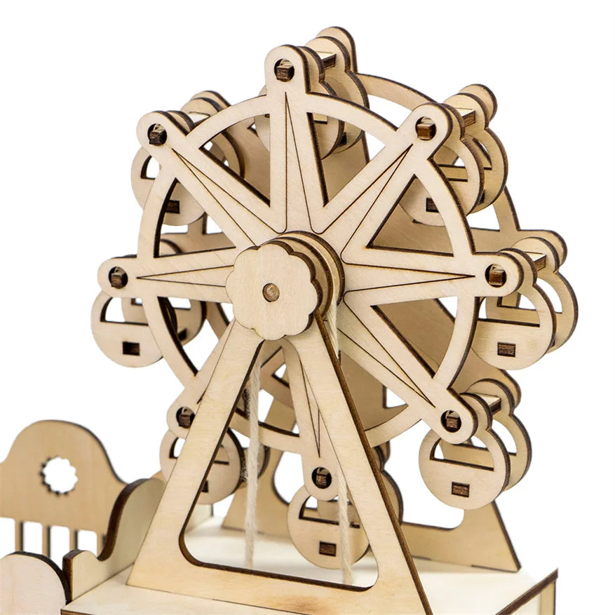 2024 New Design Ferris Wheel Pattern Wooden Pen Holder Puzzle DIY Christmas Birthday Gift for Friends