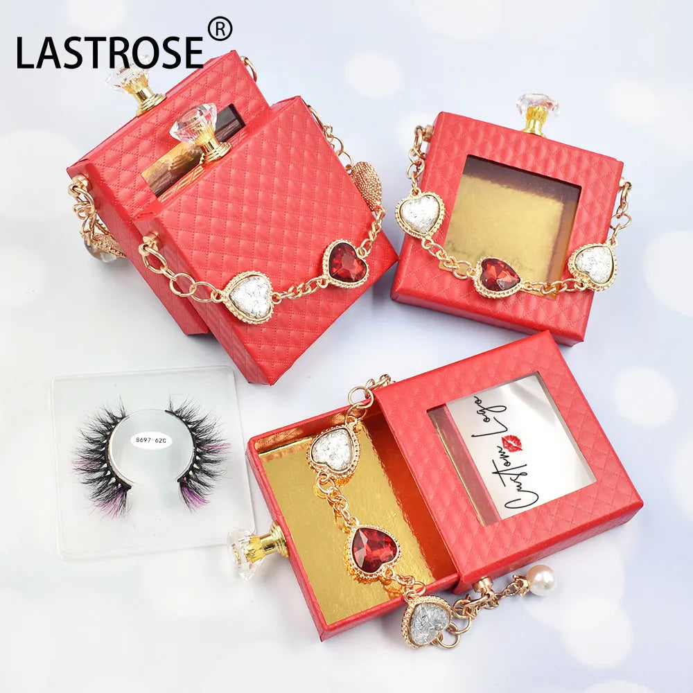 OEM Lash Box with Rhinestone Wholesale Eyelash Packaging Box OEM Eyelash Packaging with logo